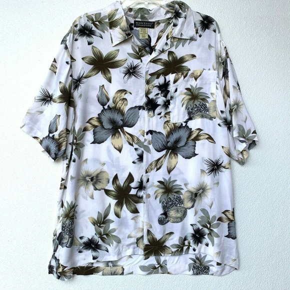 Montage Collection Men Shirt Button Up Floral Whit‎ - Picture 1 of 8